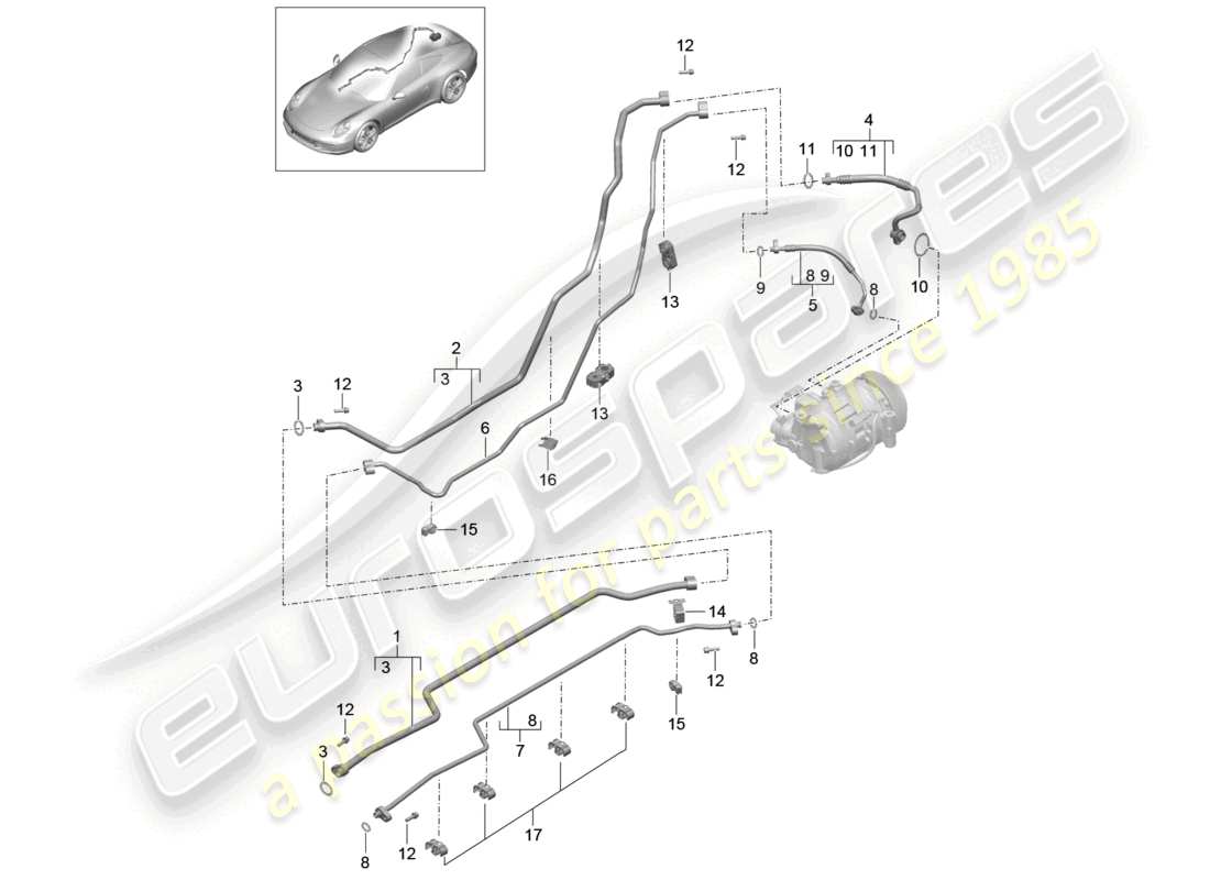a part diagram from the porsche 991 parts catalogue