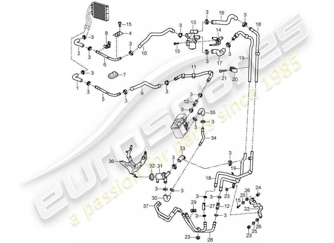 a part diagram from the porsche cayenne parts catalogue