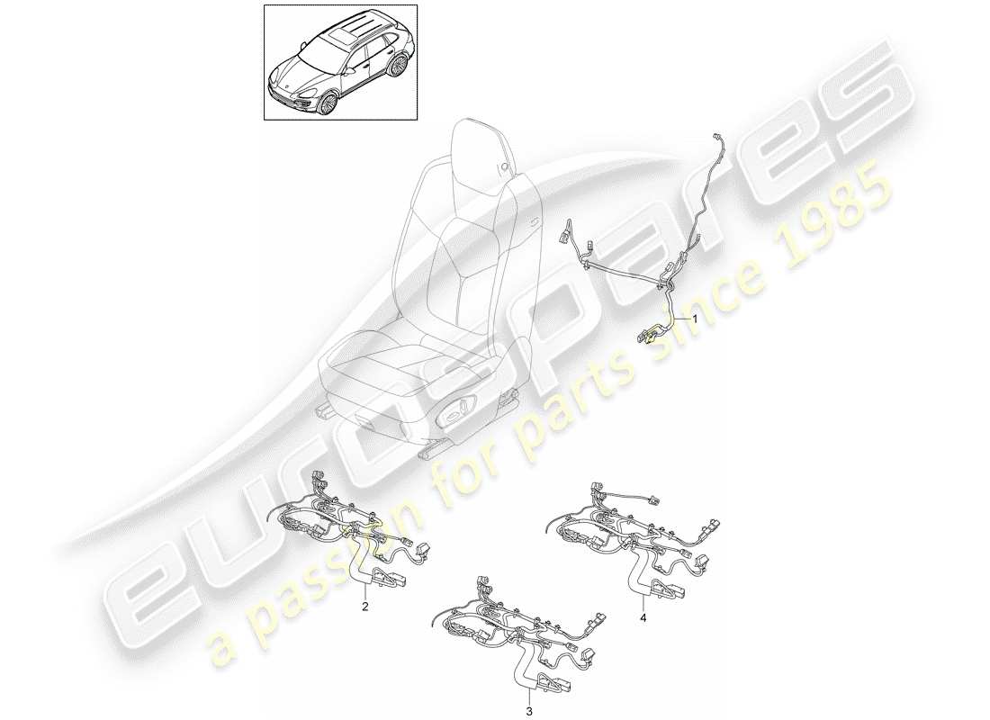 VIEW PARTS DIAGRAMS FROM THE PORSCHE CAYENNE PARTS CATALOGUE a part diagram from the porsche cayenne parts catalogue