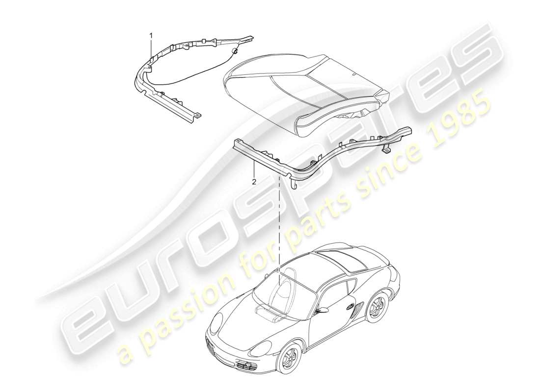 VIEW PARTS DIAGRAMS FROM THE PORSCHE CAYMAN PARTS CATALOGUE a part diagram from the porsche cayman parts catalogue