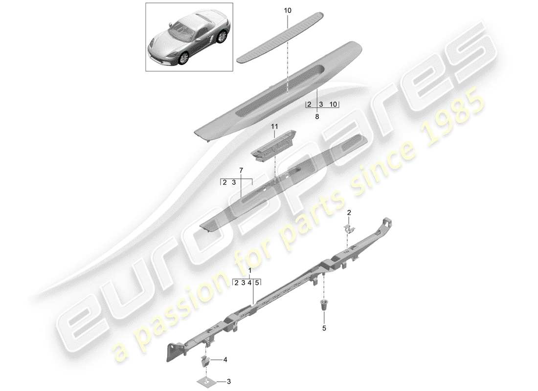 a part diagram from the porsche boxster parts catalogue