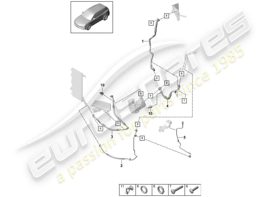 a part diagram from the porsche cayenne parts catalogue