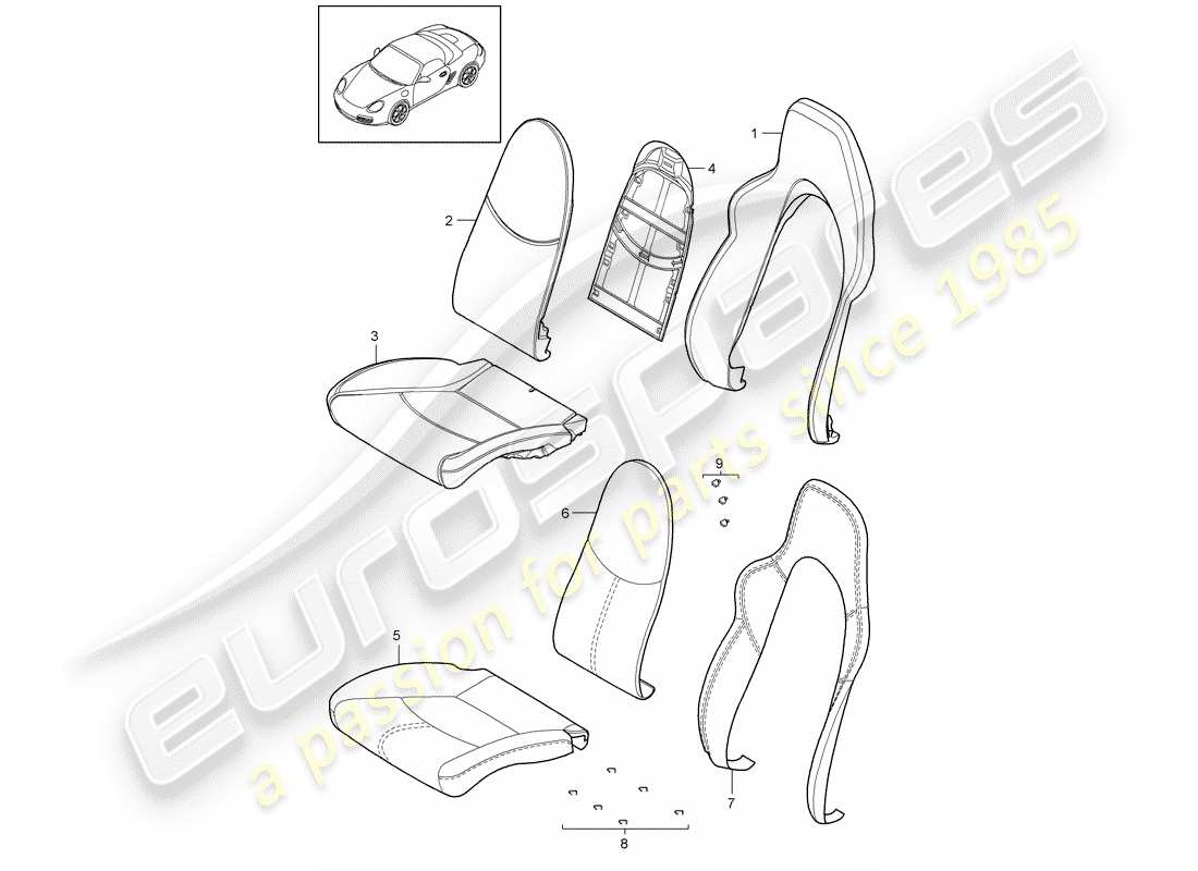 a part diagram from the porsche boxster parts catalogue