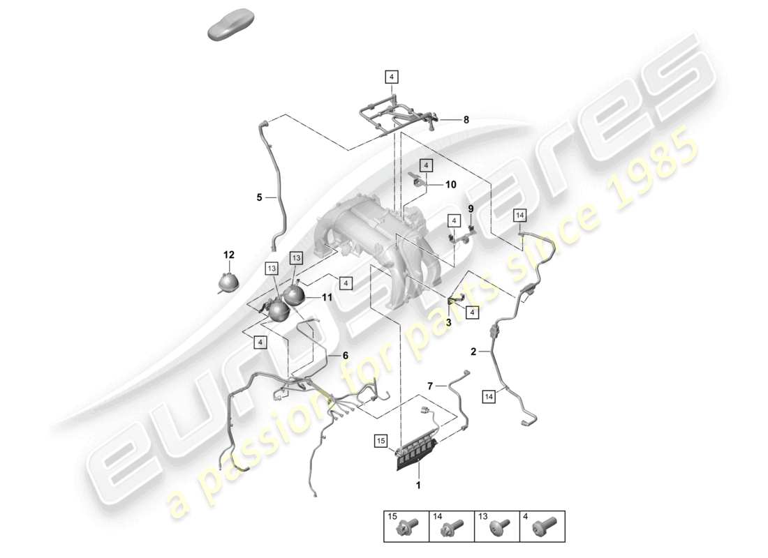 a part diagram from the porsche 2018 (718 cayman) parts catalogue