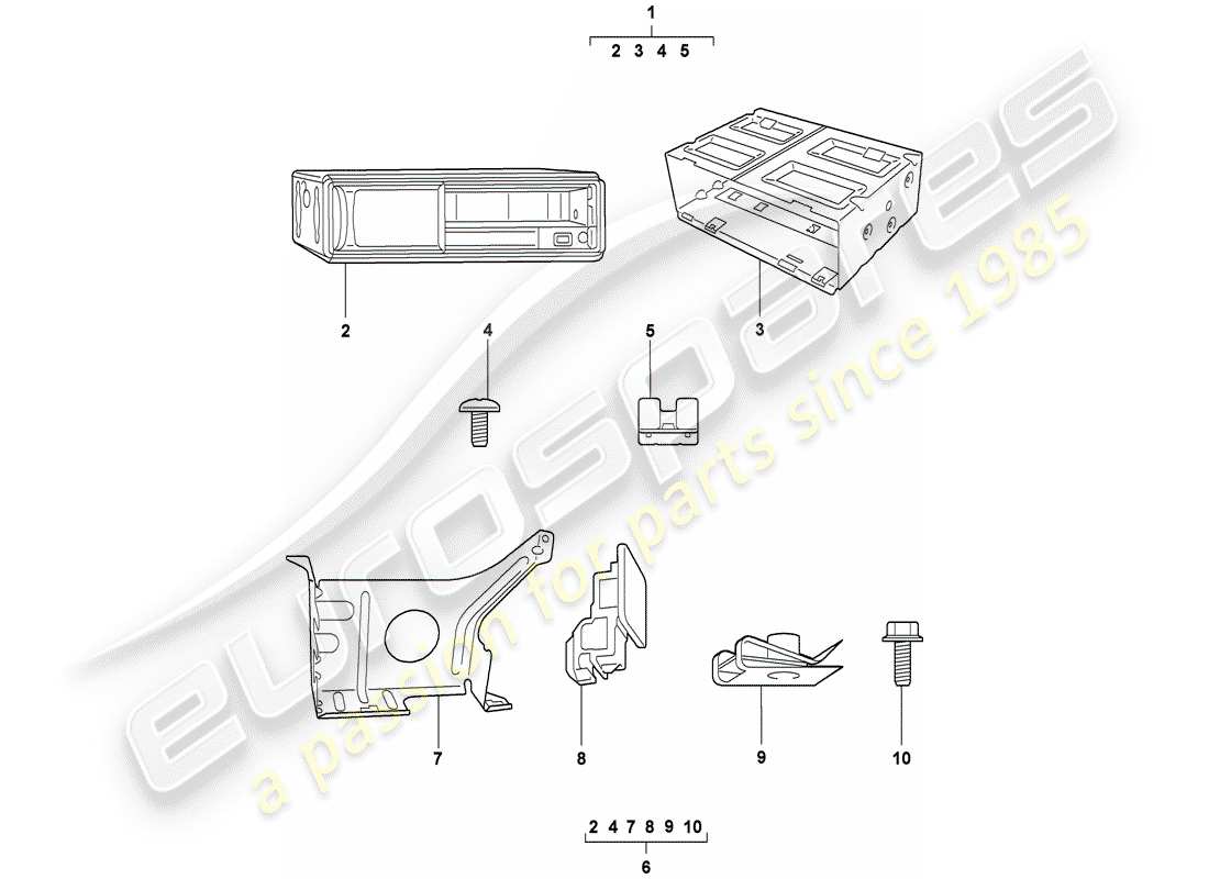 VIEW PARTS DIAGRAMS FROM THE PORSCHE ACCESSORIES AND TEQUIPMENT PARTS CATALOGUE a part diagram from the porsche accessories and tequipment parts catalogue