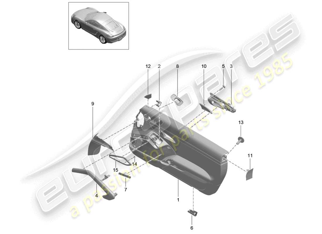 a part diagram from the porsche cayman parts catalogue