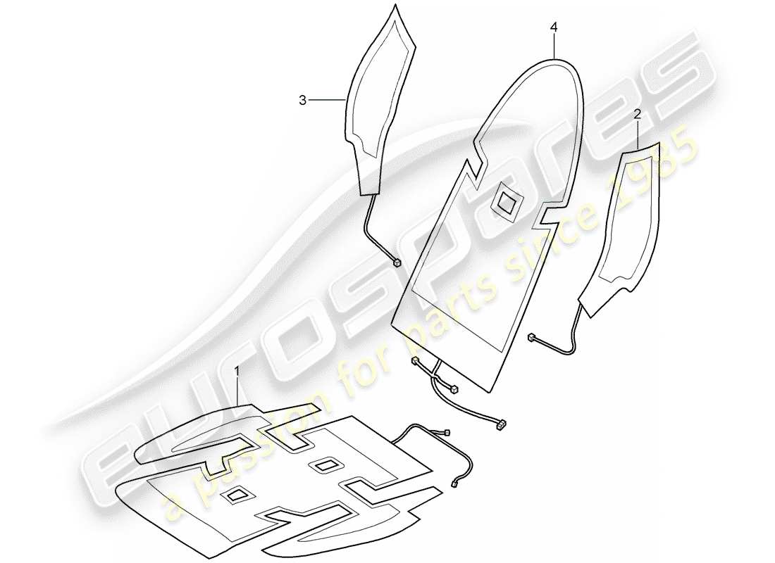 VIEW PARTS DIAGRAMS FROM THE PORSCHE CAYMAN PARTS CATALOGUE a part diagram from the porsche cayman parts catalogue