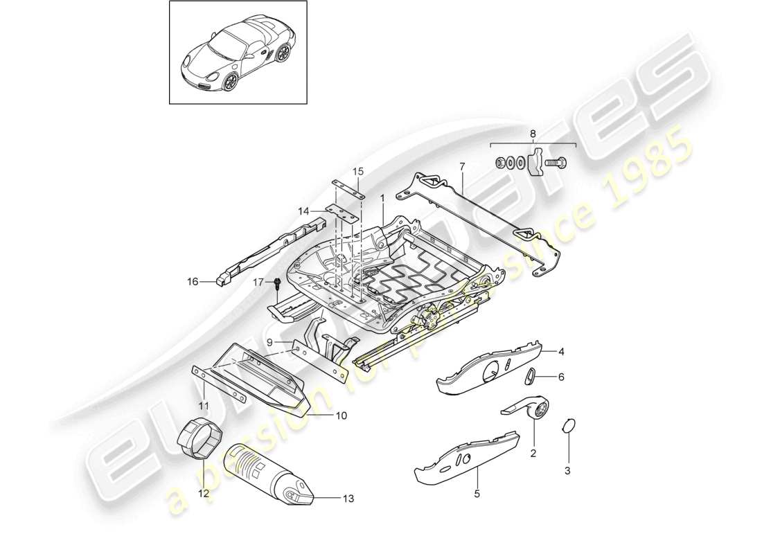 a part diagram from the porsche boxster parts catalogue