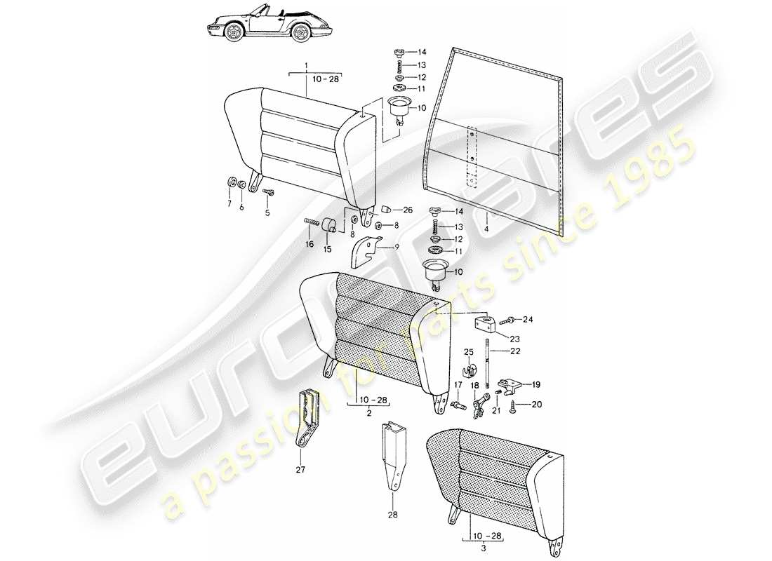 a part diagram from the porsche accessories and tequipment parts catalogue