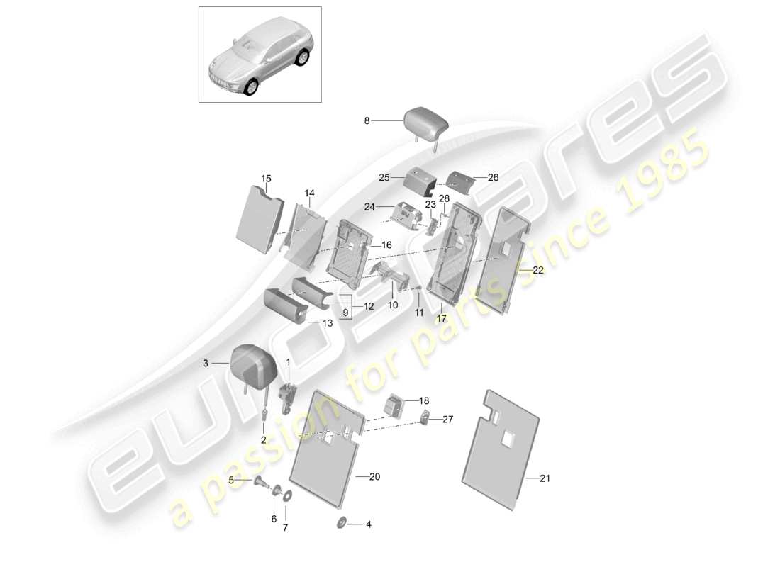 a part diagram from the porsche macan parts catalogue