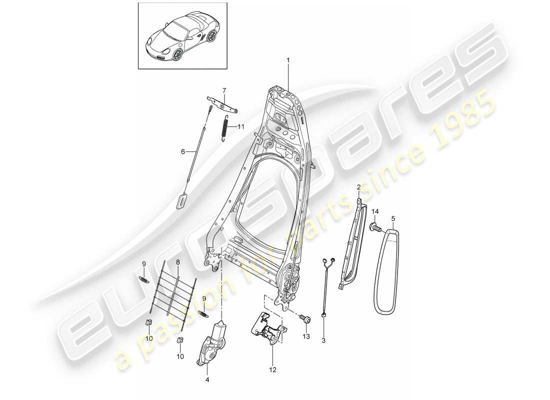a part diagram from the porsche 2011 (987 boxster) parts catalogue