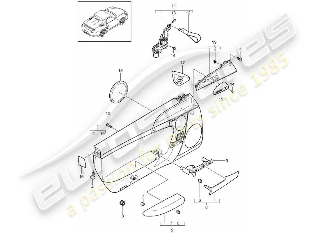 a part diagram from the porsche 2009 (987 boxster) parts catalogue
