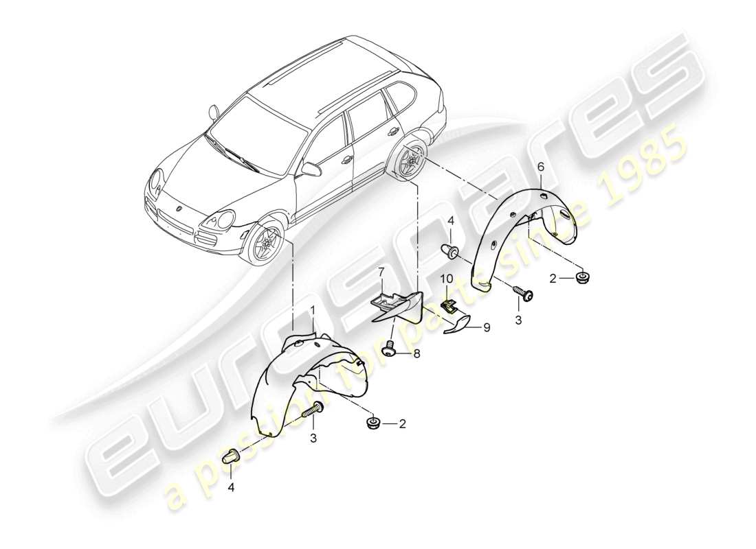 a part diagram from the porsche cayenne parts catalogue