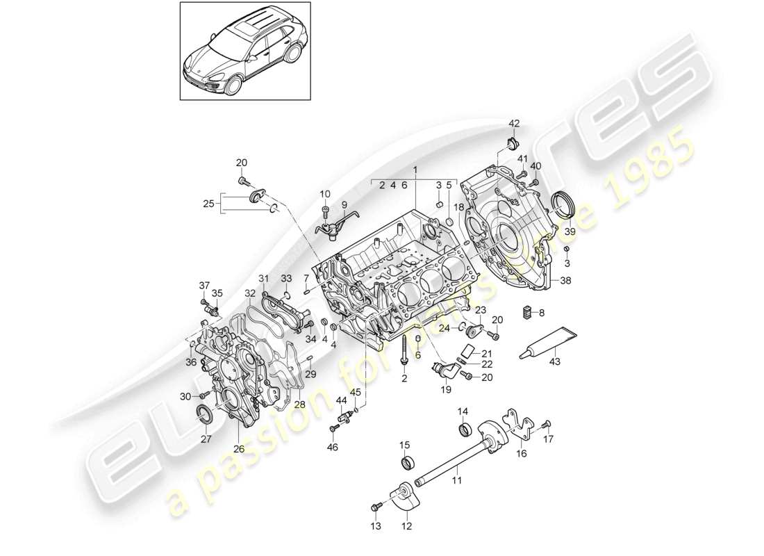 a part diagram from the porsche cayenne parts catalogue