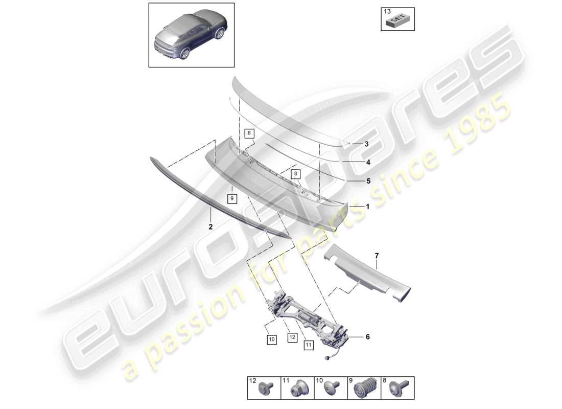 a part diagram from the porsche cayenne parts catalogue