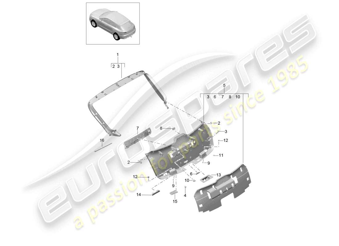 a part diagram from the porsche 2018 (macan) parts catalogue