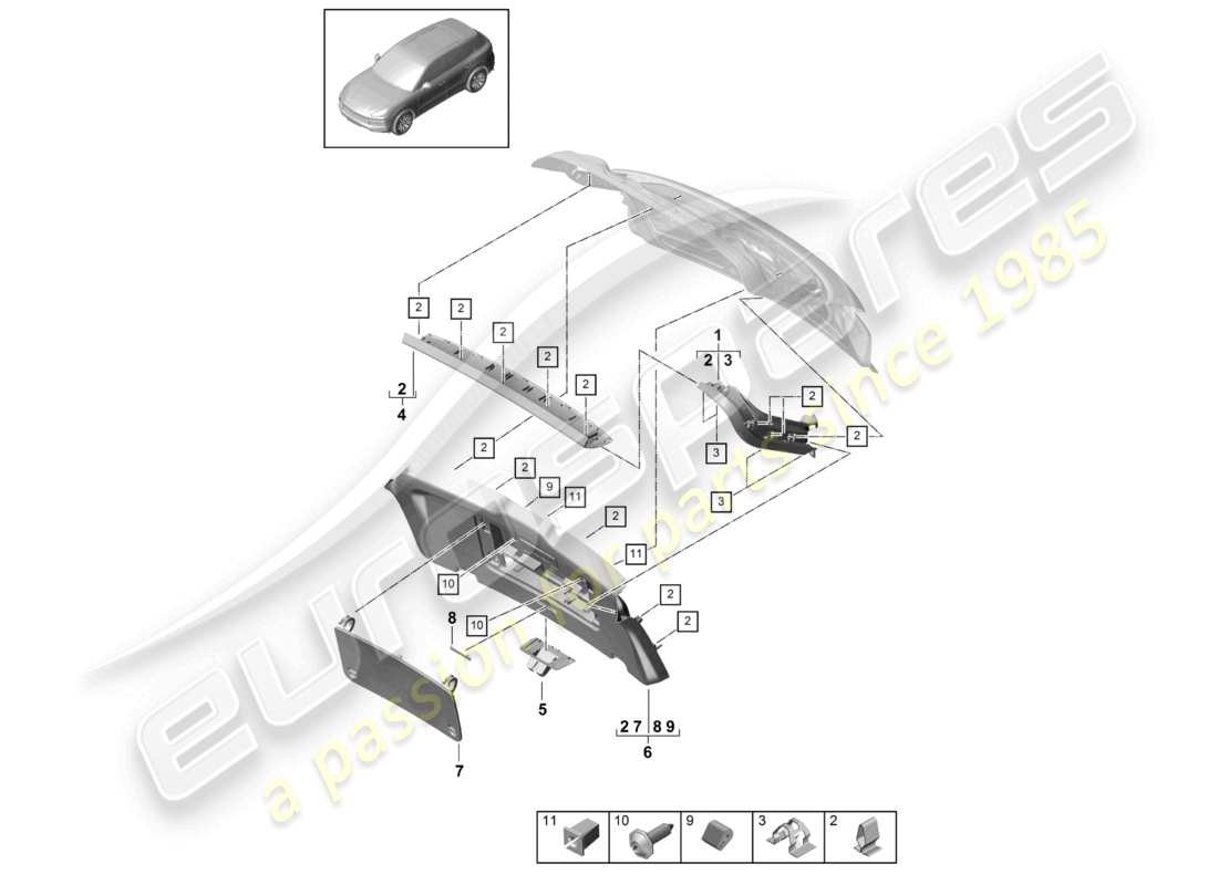 a part diagram from the porsche cayenne parts catalogue