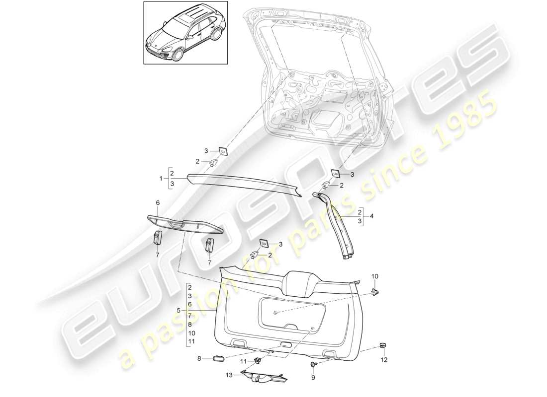 a part diagram from the porsche cayenne parts catalogue