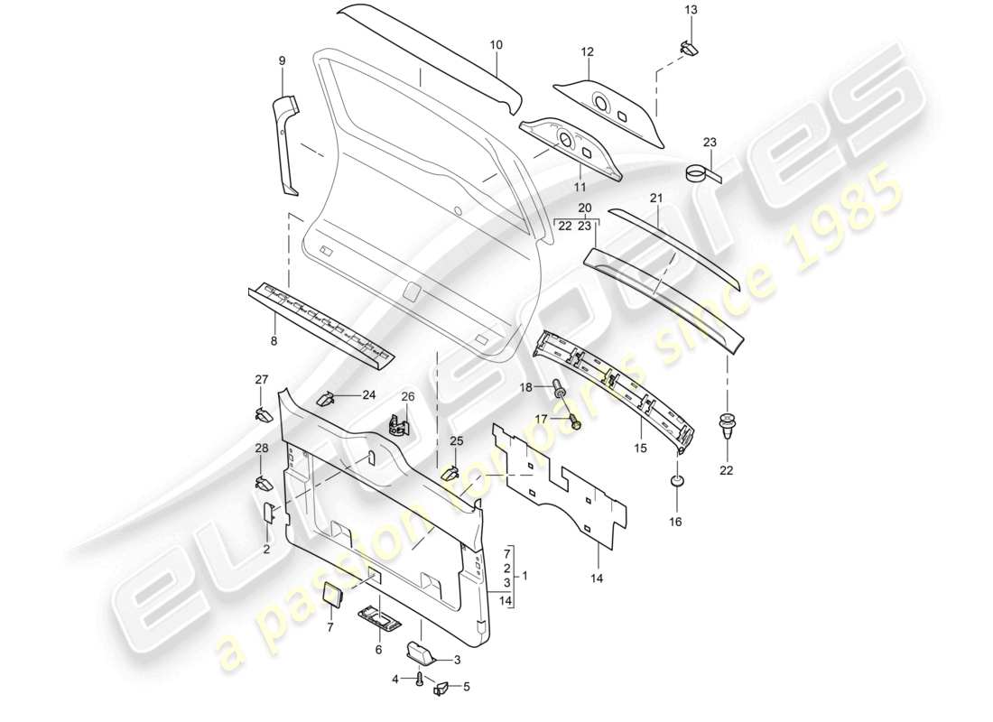 a part diagram from the porsche cayenne parts catalogue