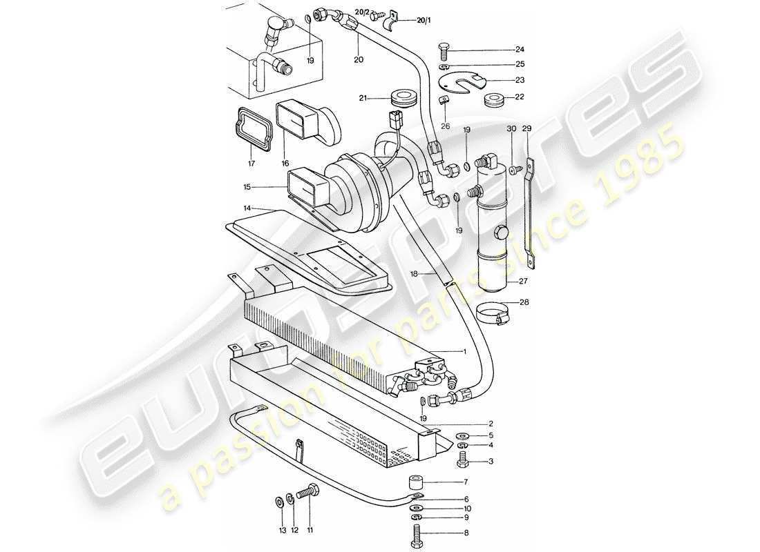 a part diagram from the porsche 911 parts catalogue