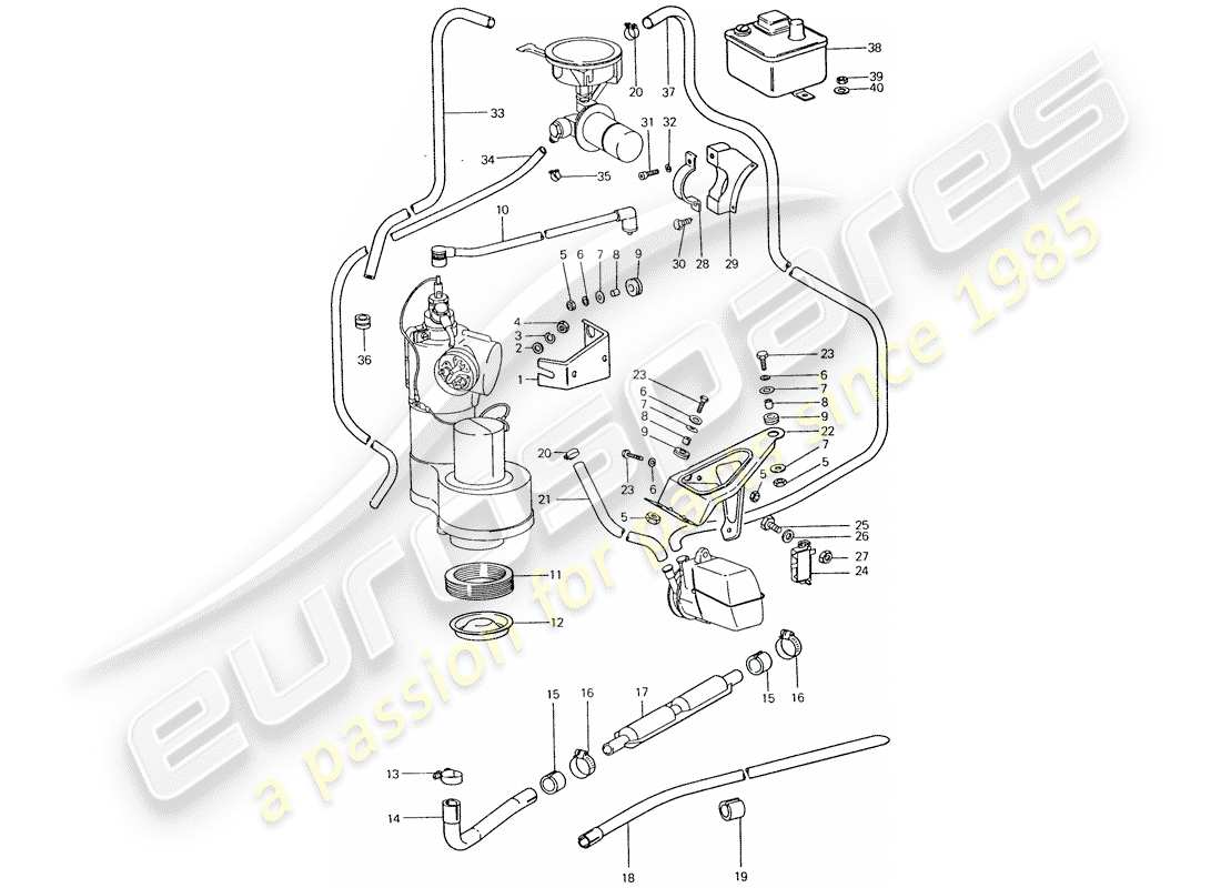 a part diagram from the porsche 911 parts catalogue