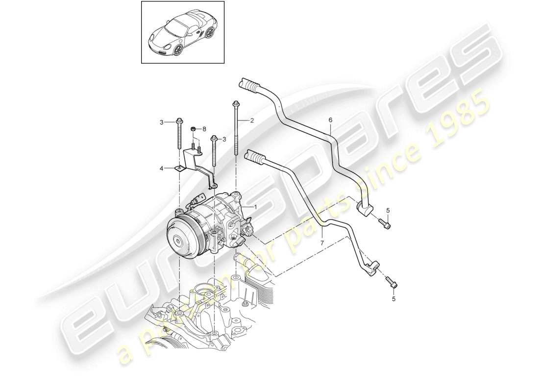 a part diagram from the porsche boxster parts catalogue