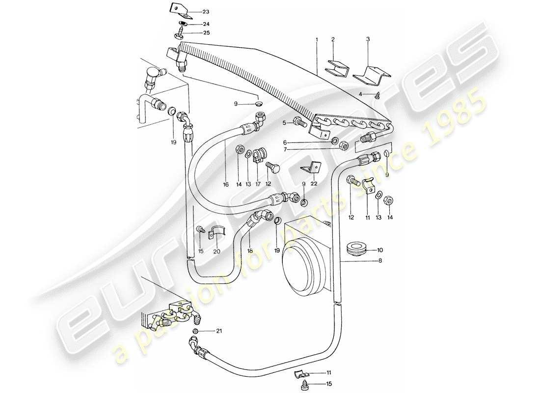 a part diagram from the porsche 911 parts catalogue