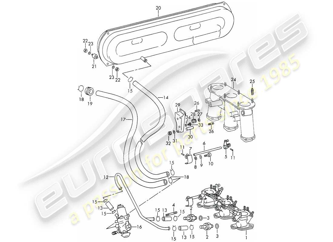 a part diagram from the porsche 911 parts catalogue