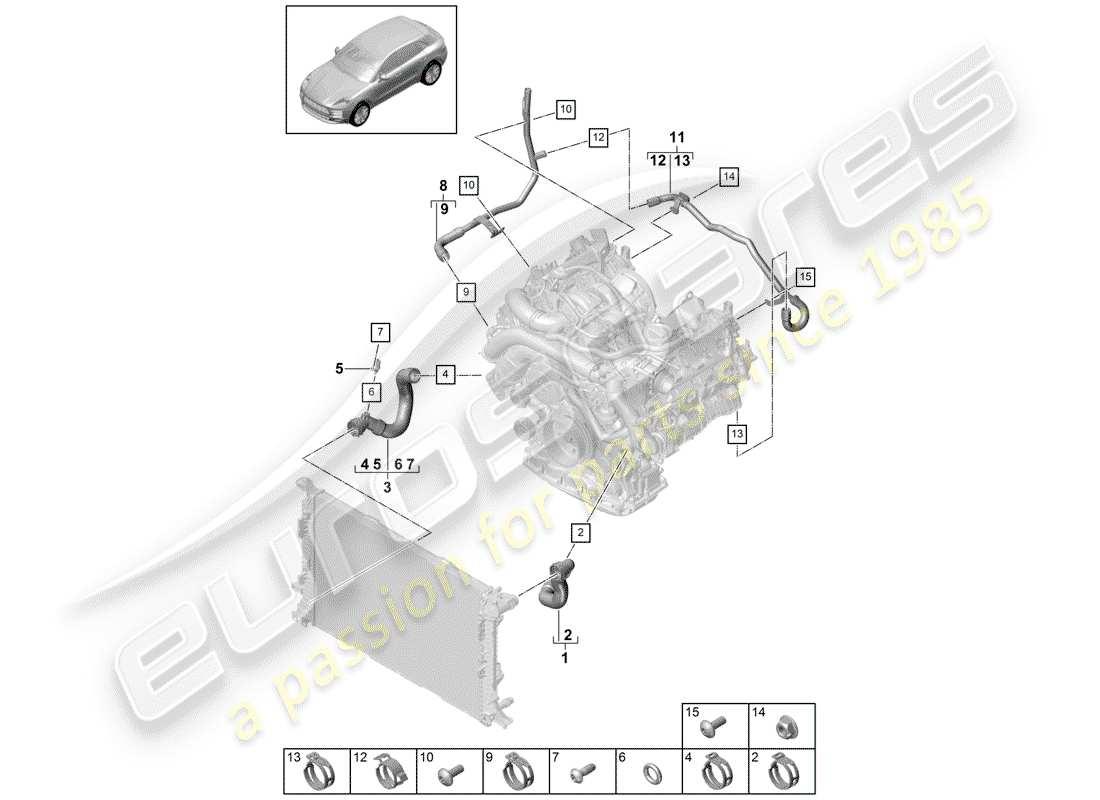 a part diagram from the porsche 2019 (macan) parts catalogue