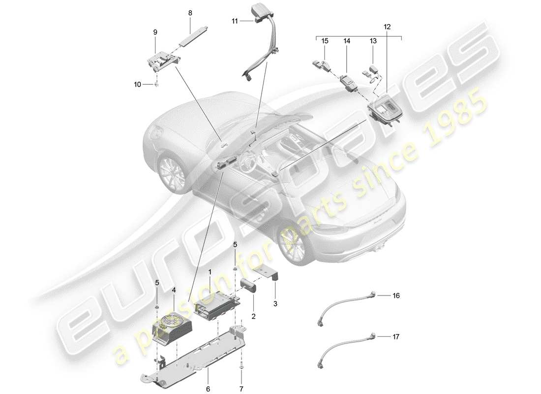 VIEW PARTS DIAGRAMS FROM THE PORSCHE BOXSTER PARTS CATALOGUE a part diagram from the porsche boxster parts catalogue