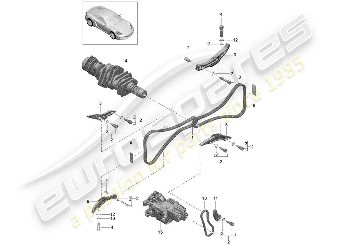 a part diagram from the porsche cayman parts catalogue