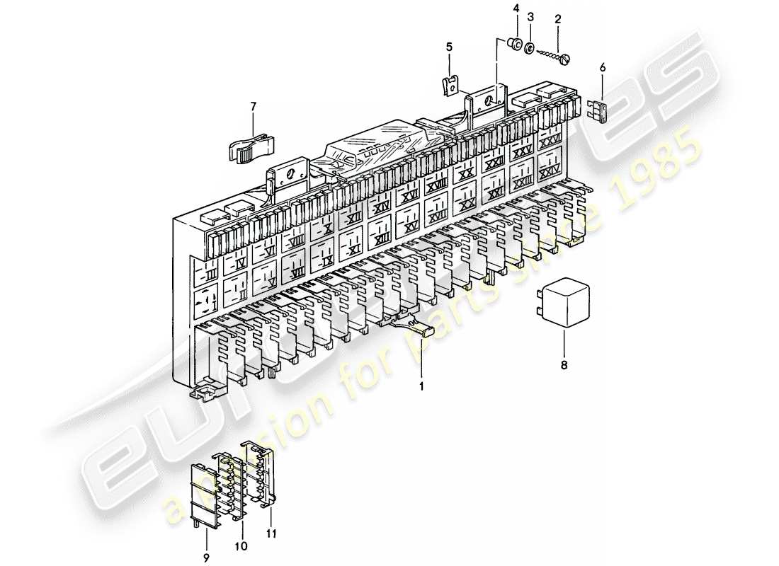 a part diagram from the porsche 928 parts catalogue