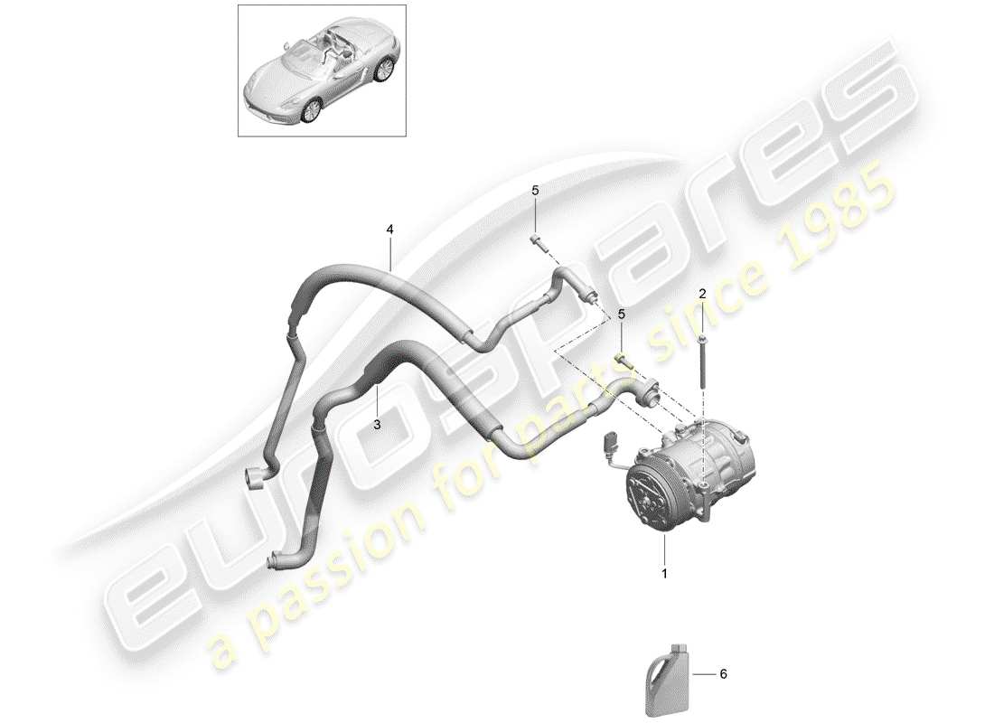 a part diagram from the porsche boxster parts catalogue