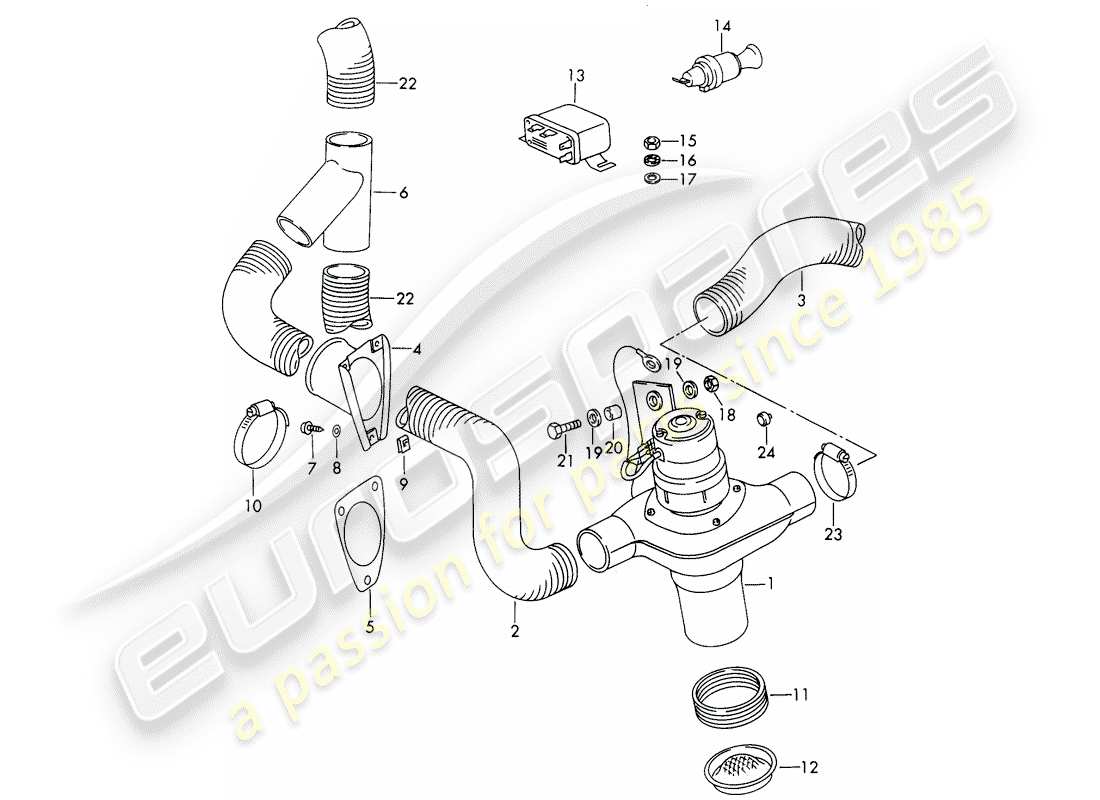a part diagram from the porsche 911 parts catalogue