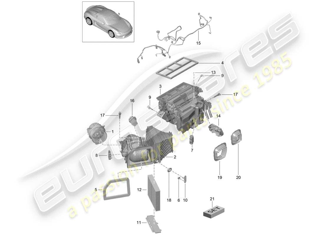a part diagram from the porsche boxster parts catalogue