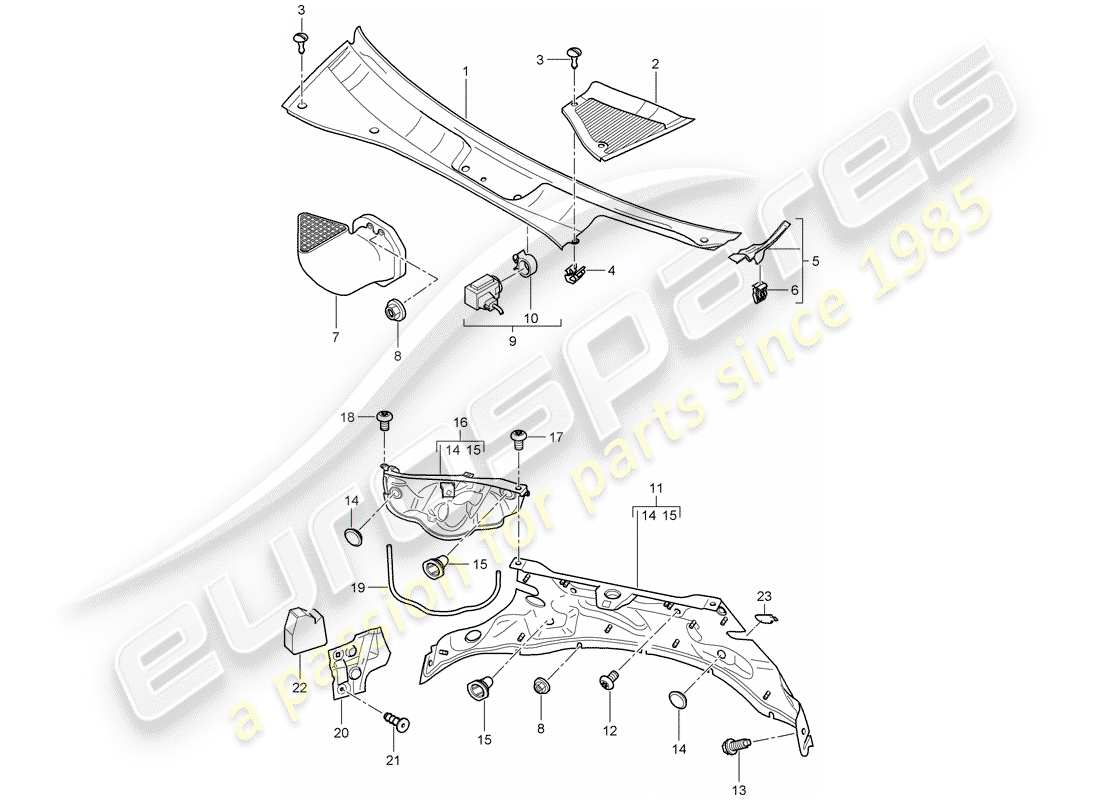 a part diagram from the porsche cayenne parts catalogue