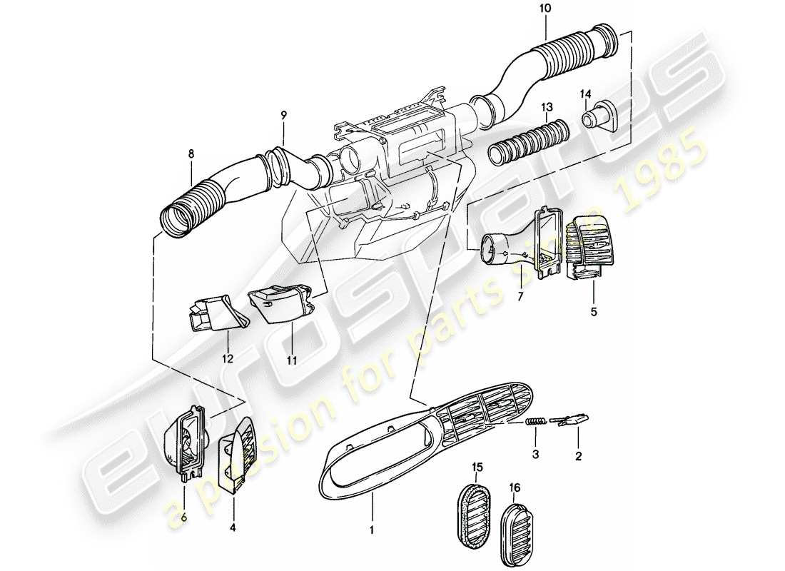 a part diagram from the porsche 944 parts catalogue