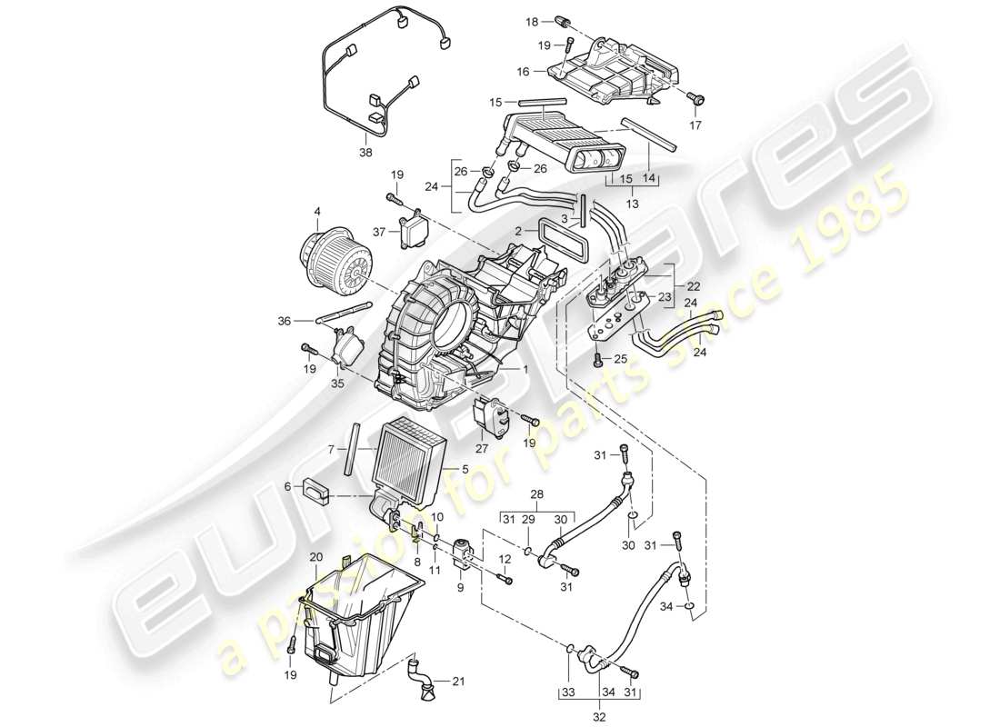 a part diagram from the porsche cayenne parts catalogue