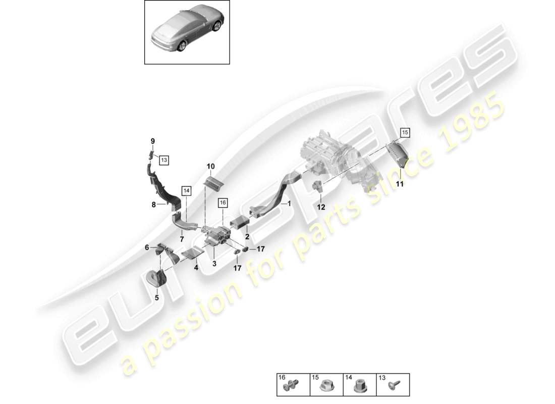 a part diagram from the porsche panamera parts catalogue