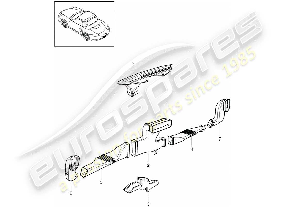 VIEW PARTS DIAGRAMS FROM THE PORSCHE BOXSTER PARTS CATALOGUE a part diagram from the porsche boxster parts catalogue