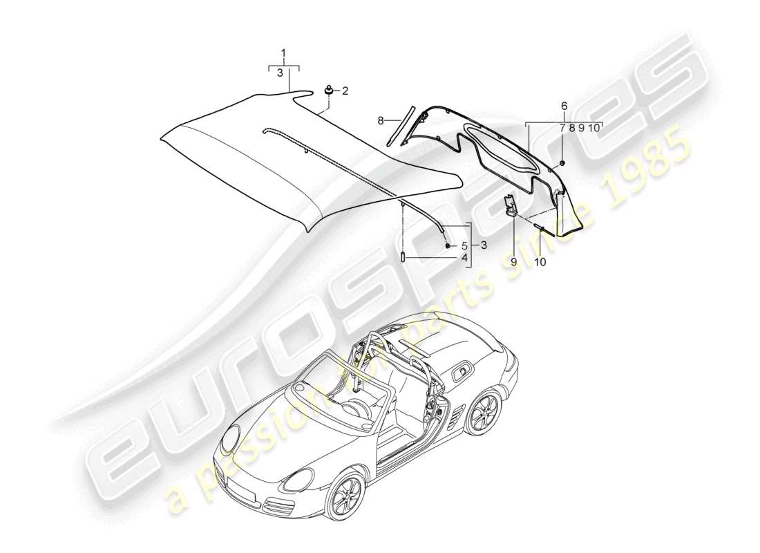 a part diagram from the porsche boxster parts catalogue