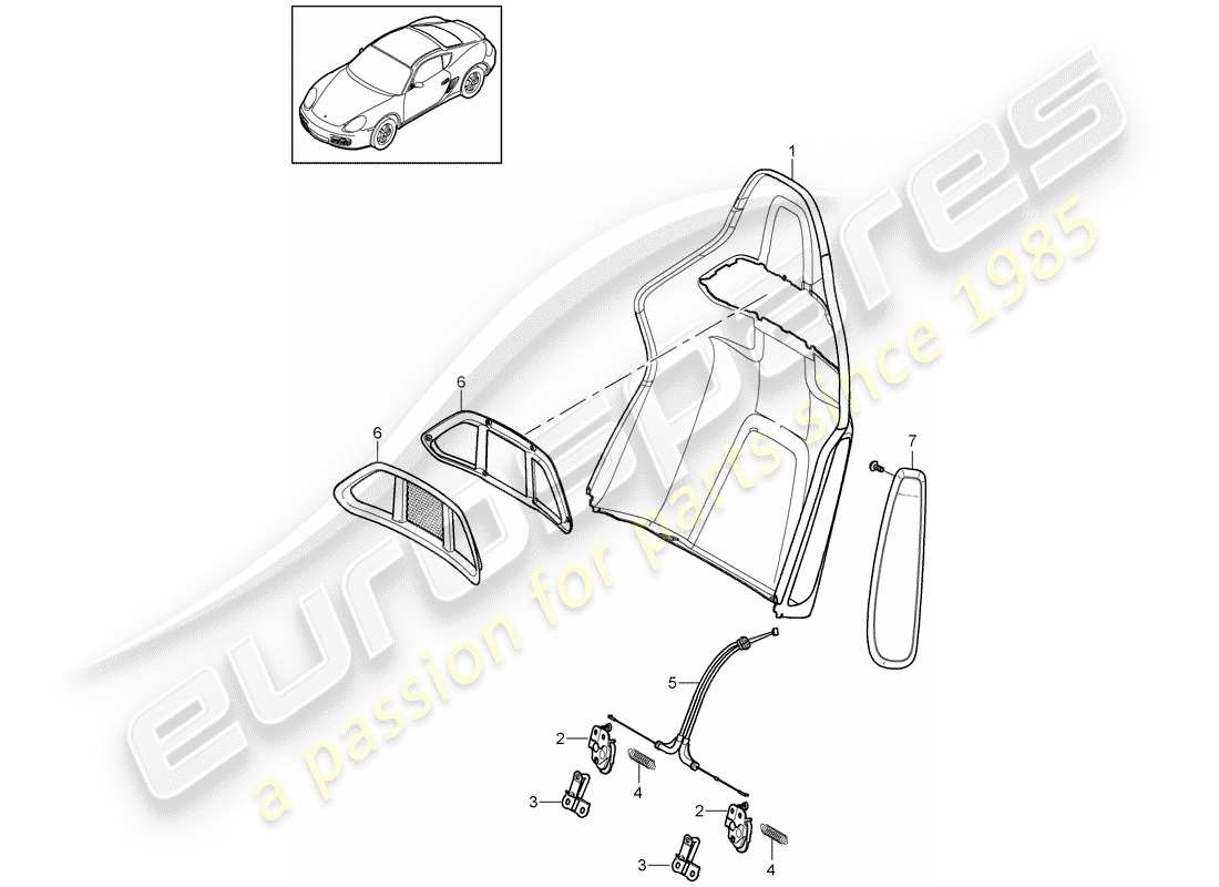 a part diagram from the porsche cayman parts catalogue