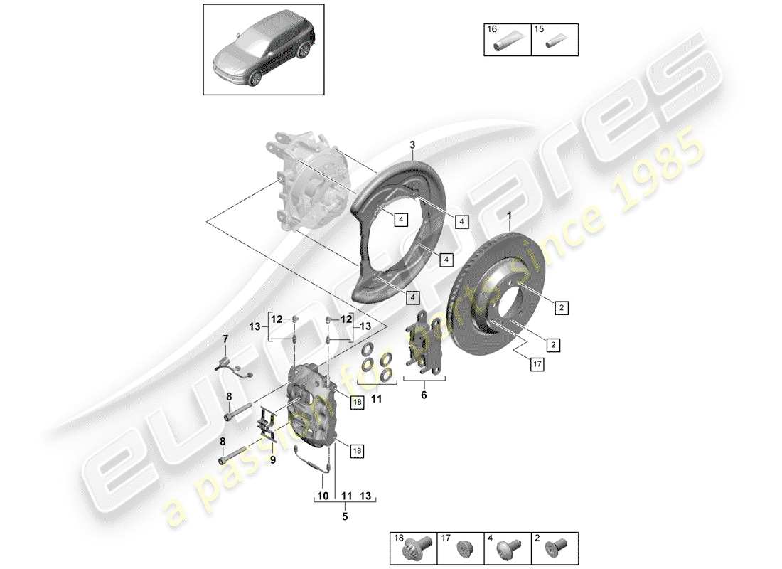 VIEW PARTS DIAGRAMS FROM THE PORSCHE CAYENNE PARTS CATALOGUE a part diagram from the porsche cayenne parts catalogue