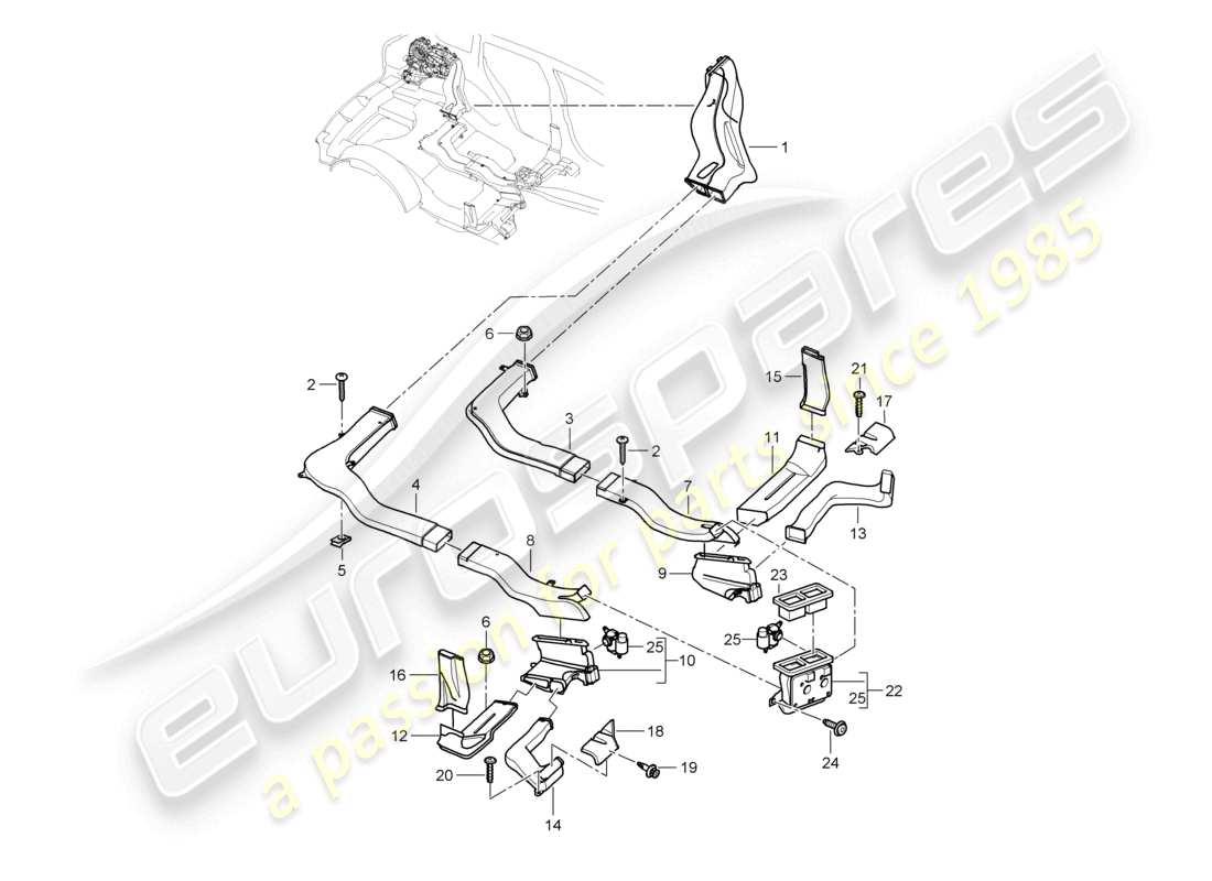 a part diagram from the porsche cayenne parts catalogue