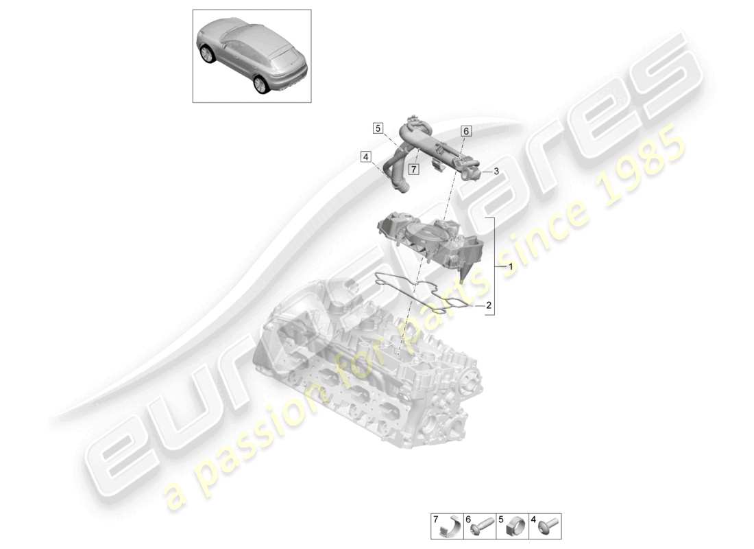 VIEW PARTS DIAGRAMS FROM THE PORSCHE MACAN PARTS CATALOGUE a part diagram from the porsche macan parts catalogue