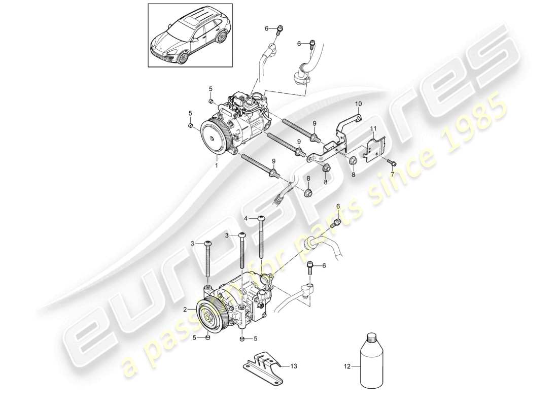 a part diagram from the porsche cayenne parts catalogue