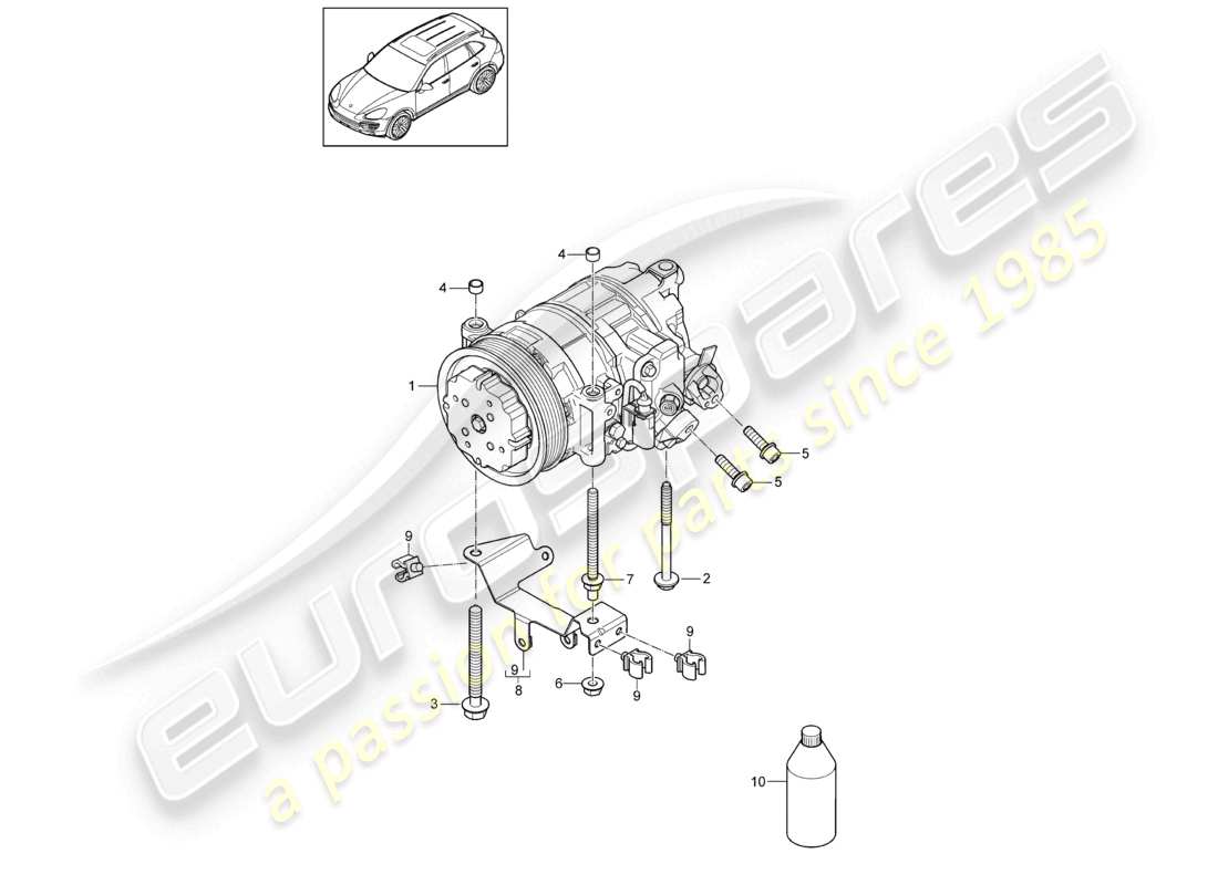 VIEW PARTS DIAGRAMS FROM THE PORSCHE CAYENNE PARTS CATALOGUE a part diagram from the porsche cayenne parts catalogue