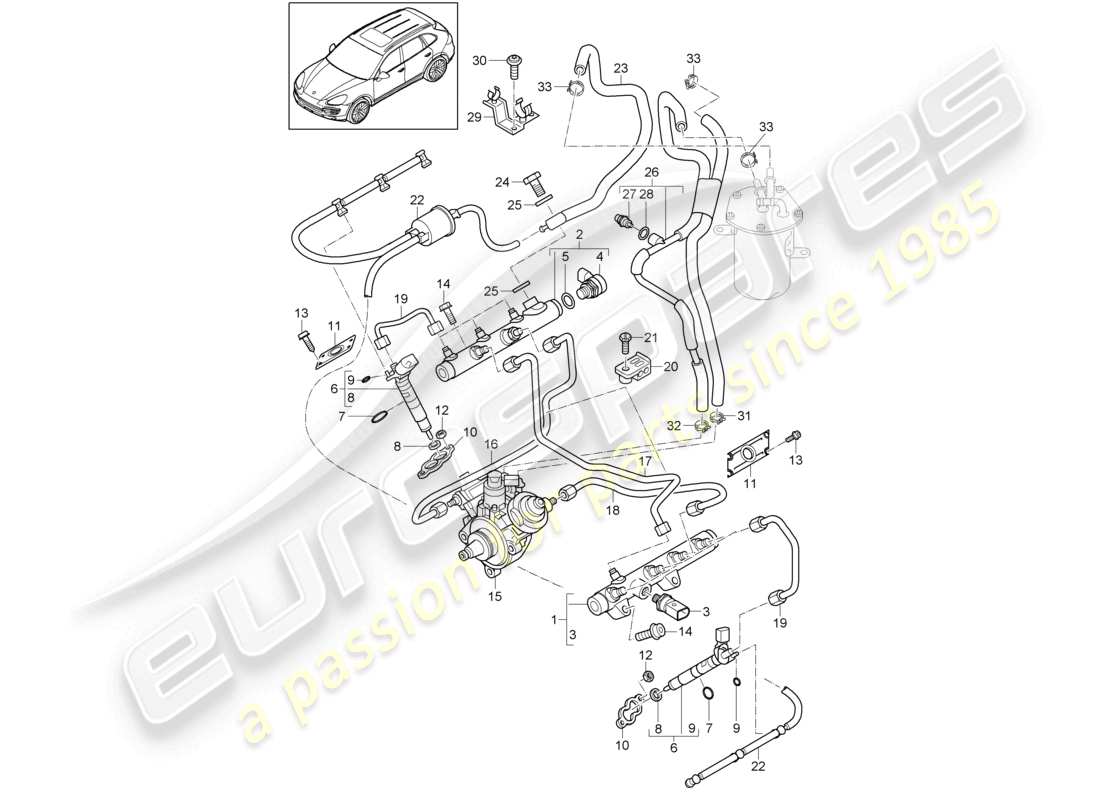 a part diagram from the porsche cayenne parts catalogue