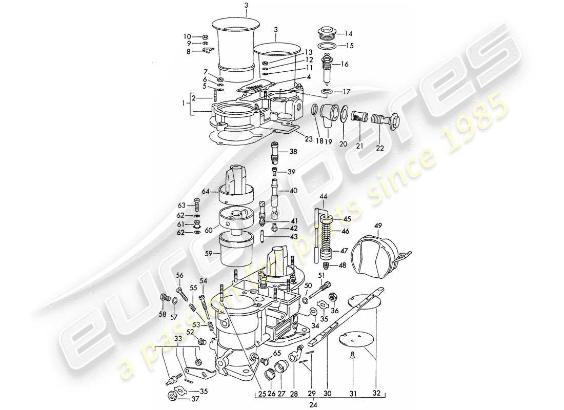a part diagram from the porsche 356 parts catalogue