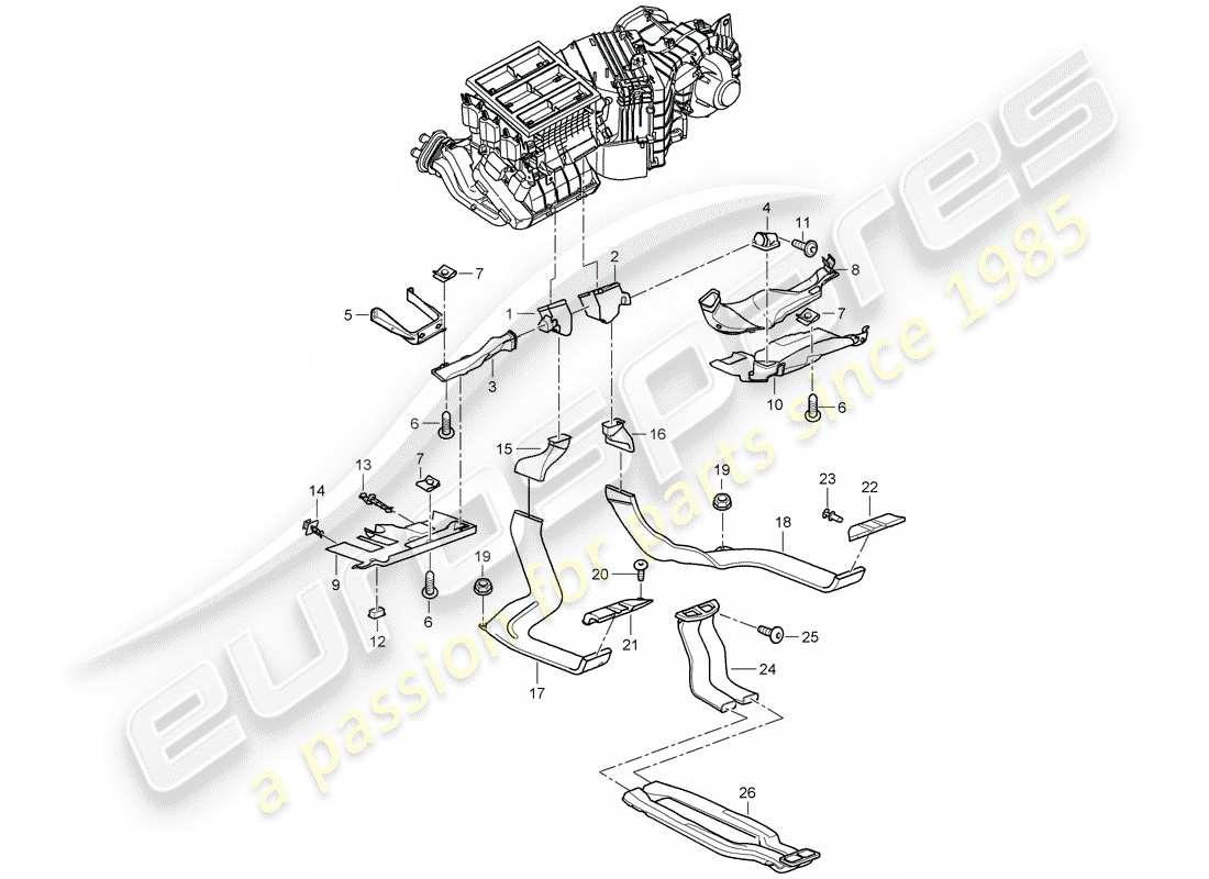 VIEW PARTS DIAGRAMS FROM THE PORSCHE CAYENNE PARTS CATALOGUE a part diagram from the porsche cayenne parts catalogue